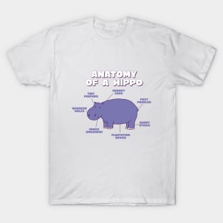 Anatomy Of A Hippo Sweet Hippo Explanation For Zoo Lovers T-Shirt
